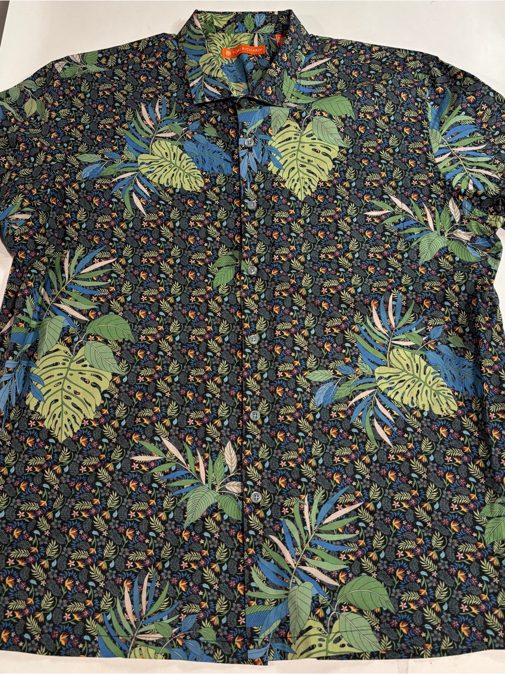 Tori Richard Mens XL Button Down Shirt Floral Leaf Tropical Aloha Hawaii 1956
